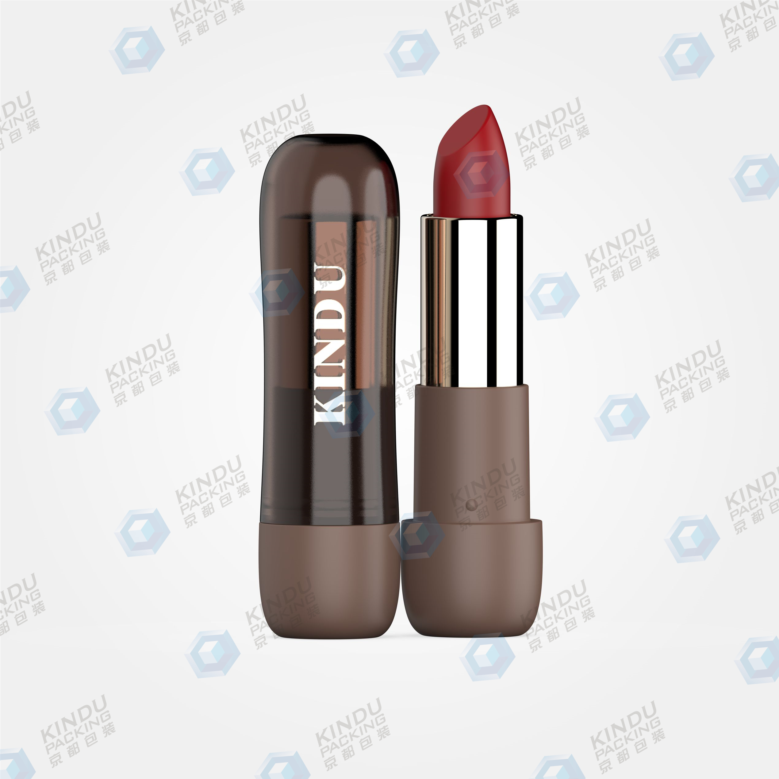 Round lipstick with transparent cap + solid color base (ZH-K0024)