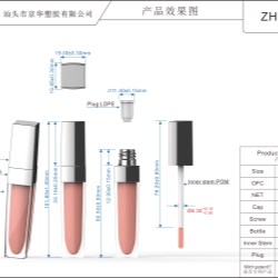 Customized injection color lip gloss pack (ZH-J0342)